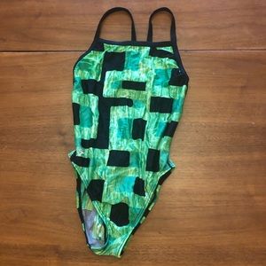 Speedo green racer back swimsuit